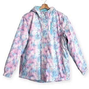 Eddie Bauer Water Color Insulated Hooded Parka Coat Girl's Size XL 16